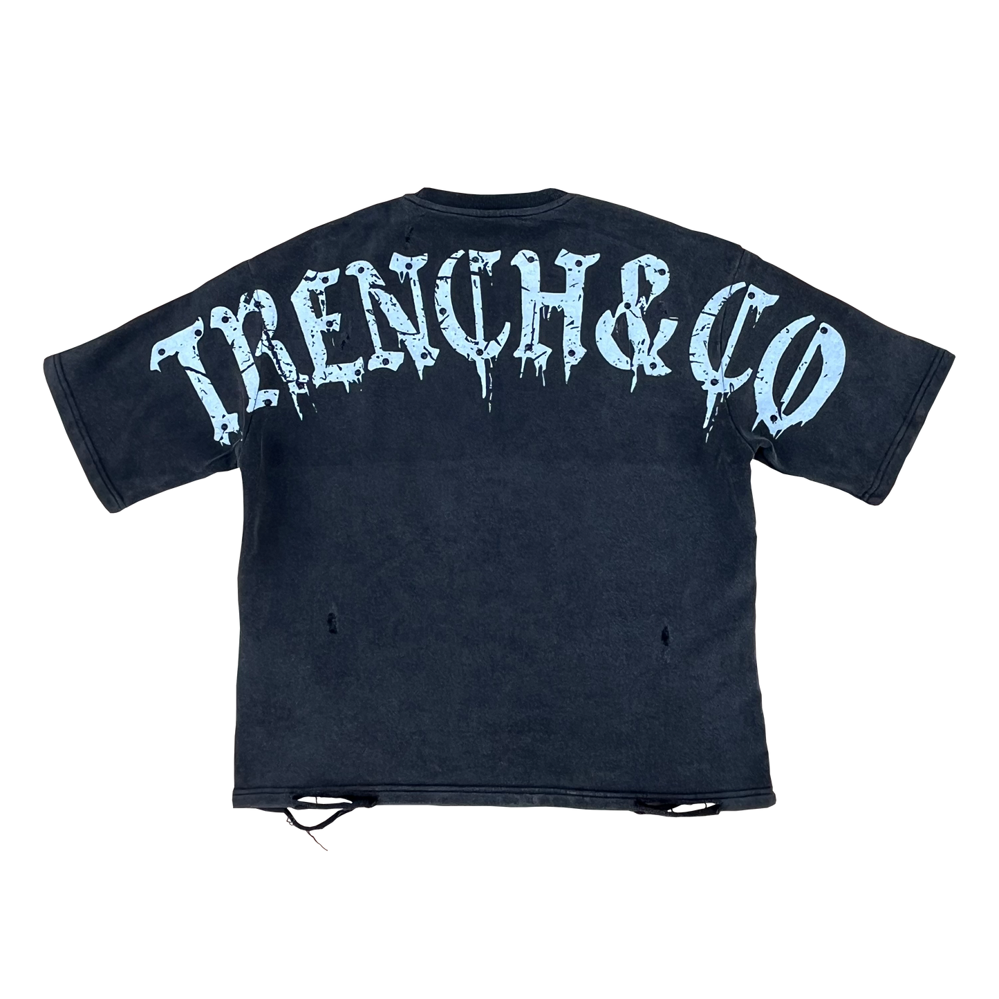 "Trench&Co." Distressed Heavyweight Graphic Tee with Rhinestones | Pre-Order Now Live!