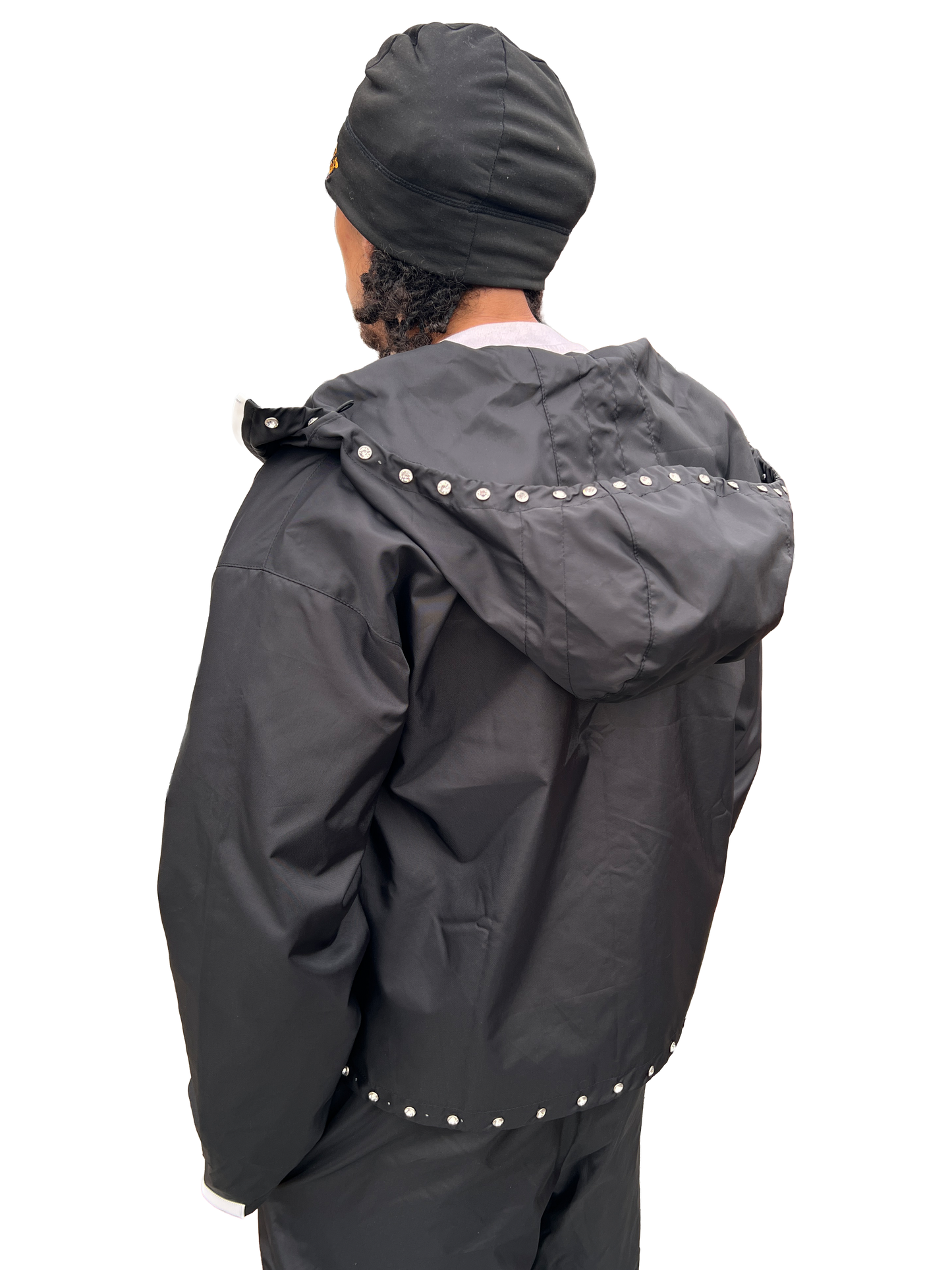 "TRENCH&CO." BLACK NYLON TRACKSUIT