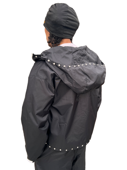 "TRENCH&CO." BLACK NYLON TRACKSUIT