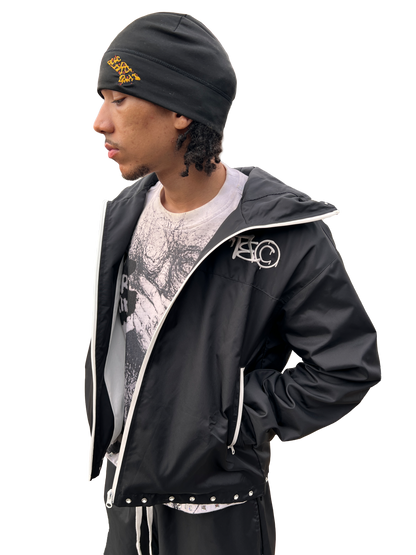 "TRENCH&CO." BLACK NYLON TRACKSUIT