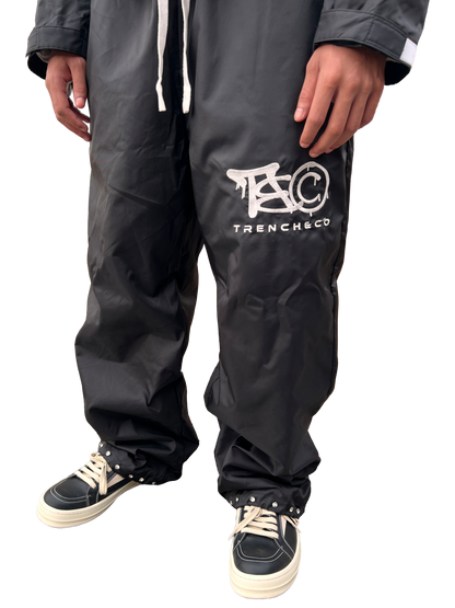 "TRENCH&CO." BLACK NYLON TRACKSUIT
