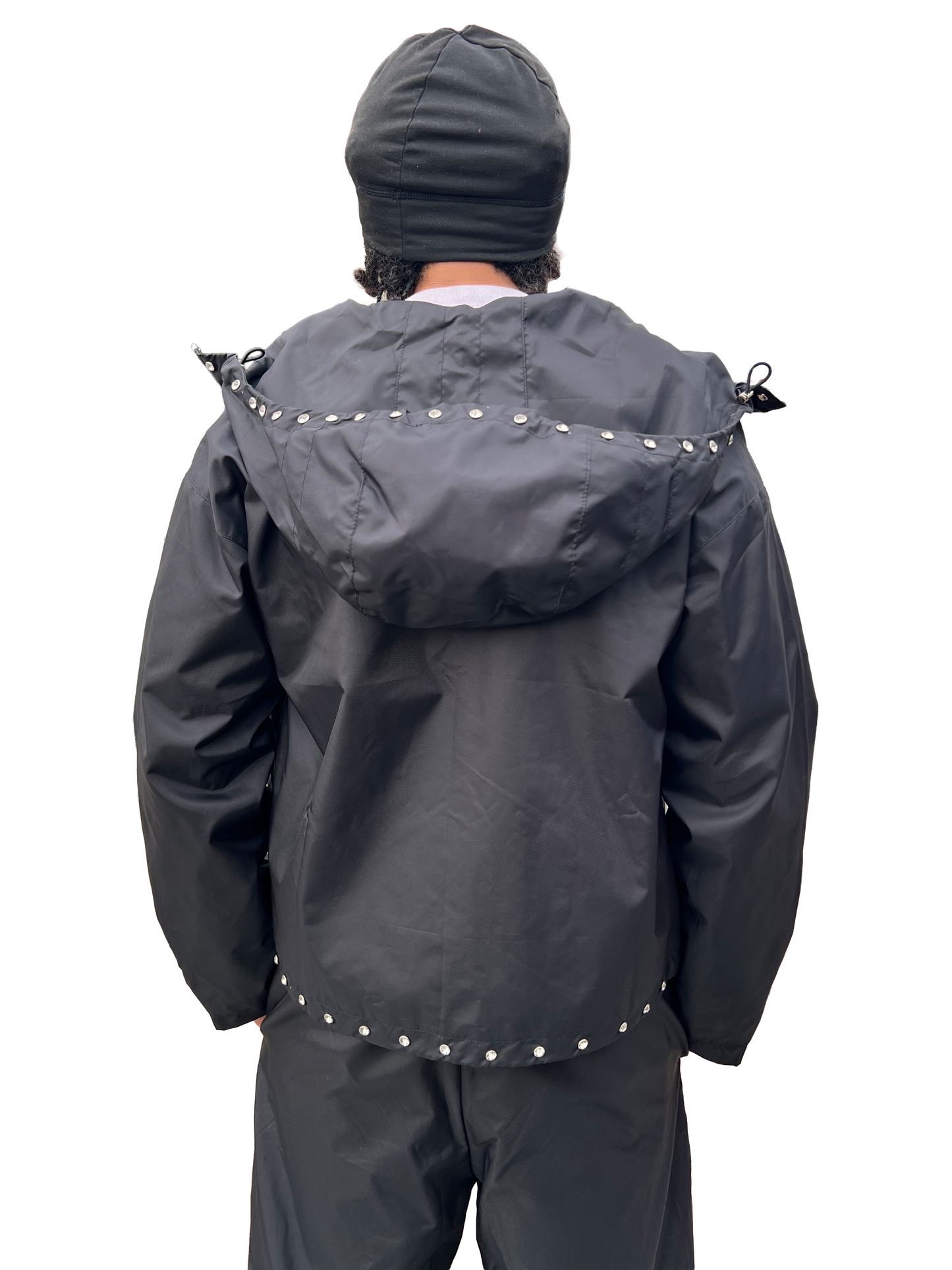 "TRENCH&CO." BLACK NYLON TRACKSUIT