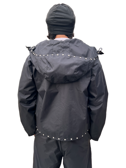 "TRENCH&CO." BLACK NYLON TRACKSUIT