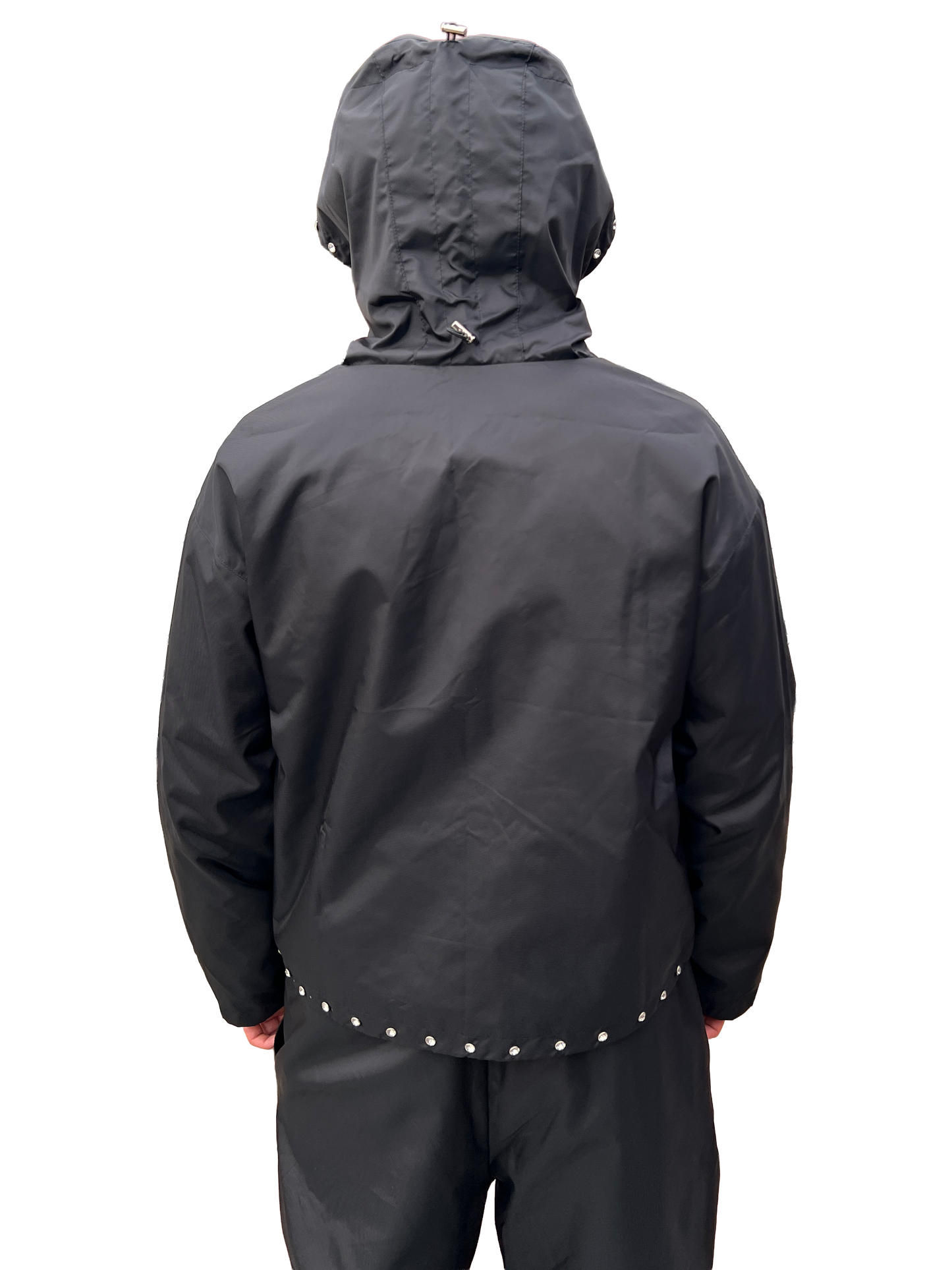 "TRENCH&CO." BLACK NYLON TRACKSUIT