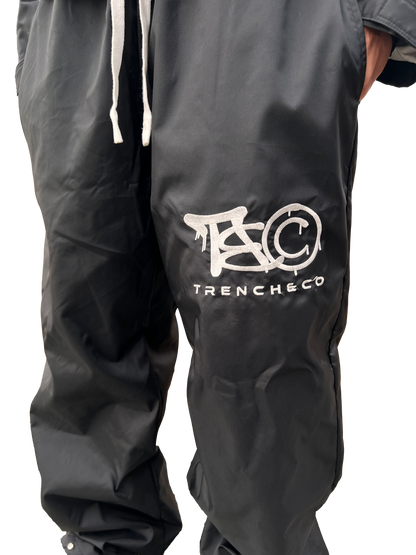 "TRENCH&CO." BLACK NYLON TRACKSUIT