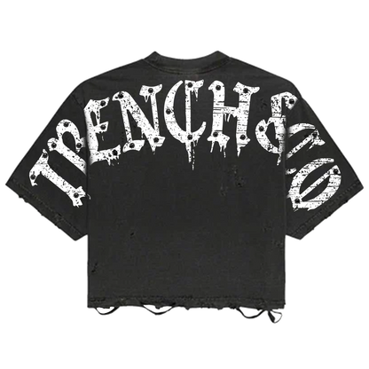 "Trench&Co." Distressed Heavyweight Graphic Tee with Rhinestones | Pre-Order Now Live!