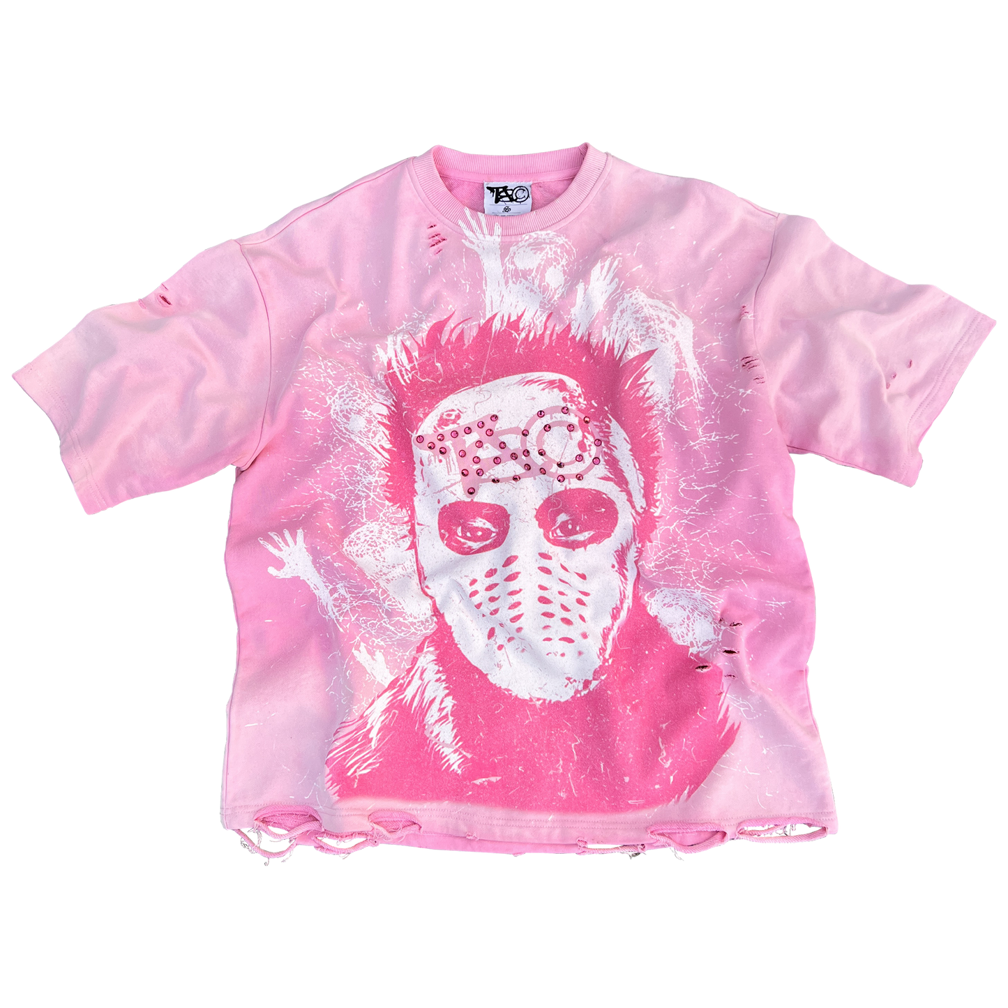 "Trench&Co." PINK Distressed Heavyweight Graphic Tee with Rhinestones | Pre-Order Now Live!