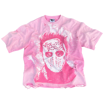 "Trench&Co." PINK Distressed Heavyweight Graphic Tee with Rhinestones | Pre-Order Now Live!