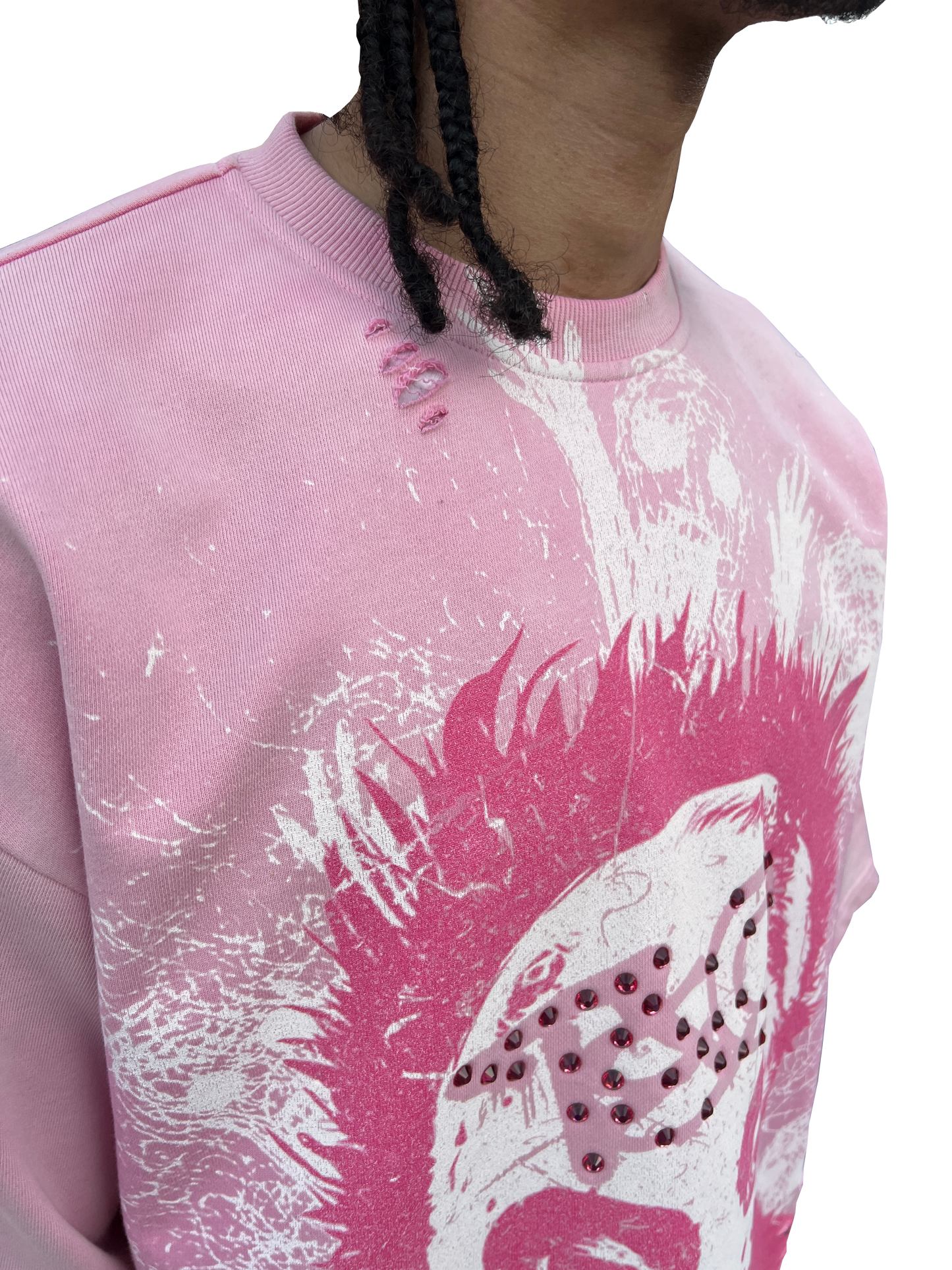 "Trench&Co." PINK Distressed Heavyweight Graphic Tee with Rhinestones | Pre-Order Now Live!